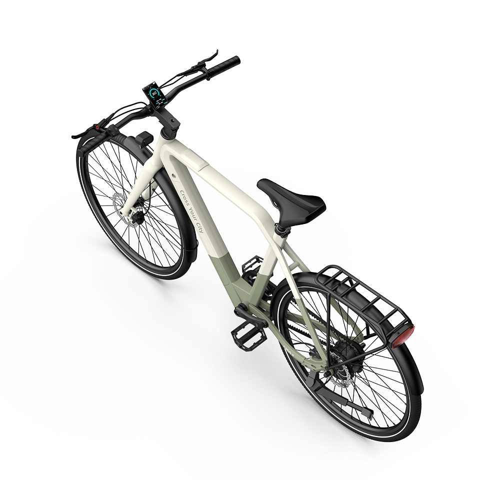 ADO Air 30 Pro Ultra AutoShift Motor City Electric Bike with rear indicators
Frost Green Vert givre Verde gelo Vorstgroen Verde gelo
Air 30 Pro (2-Speed) 
Air 30 Ultra (3-Speed)