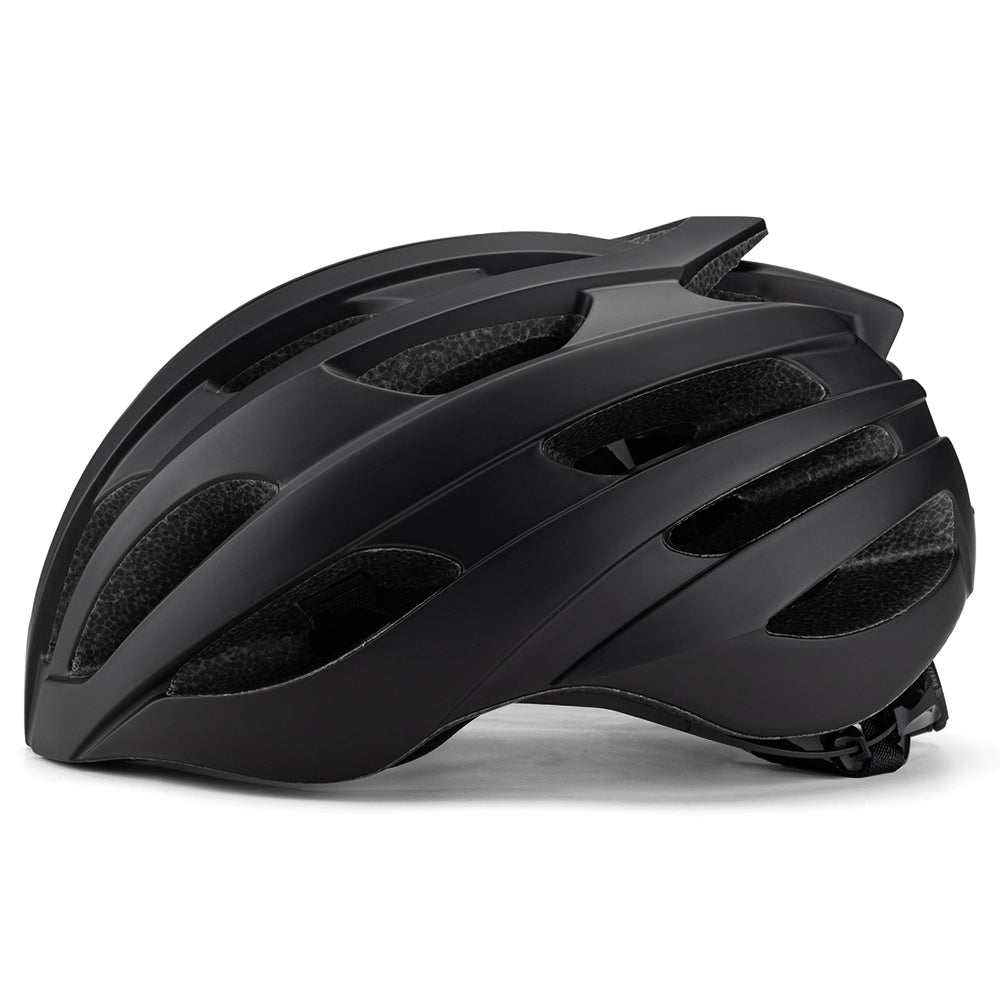 Side view of the ADO adjustable cycling helmet Black