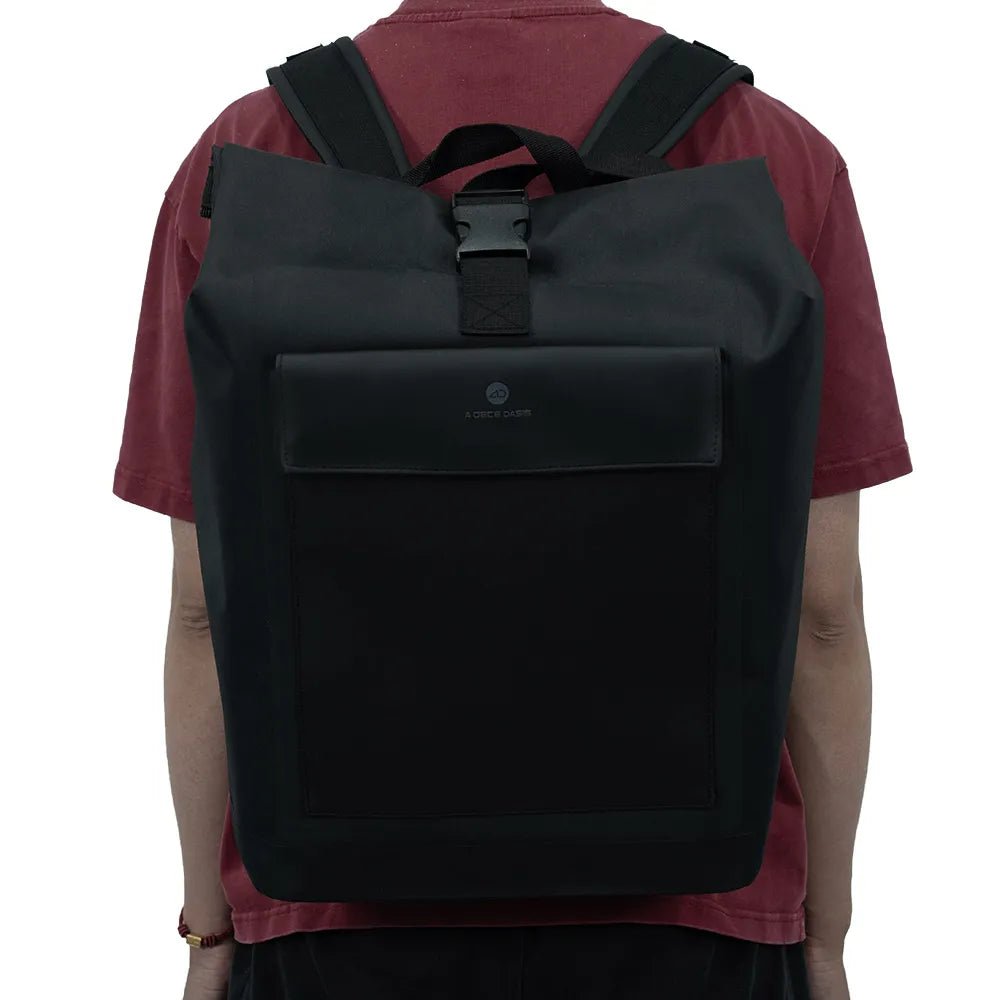 ADO 30L rear rack backpack worn as a backpack