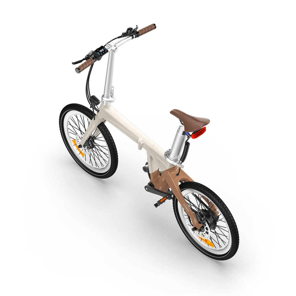 ADO Air Carbon Lightest Carbon Folding Electric Bicycle with Rear light  Amble Latte Amblé Latte