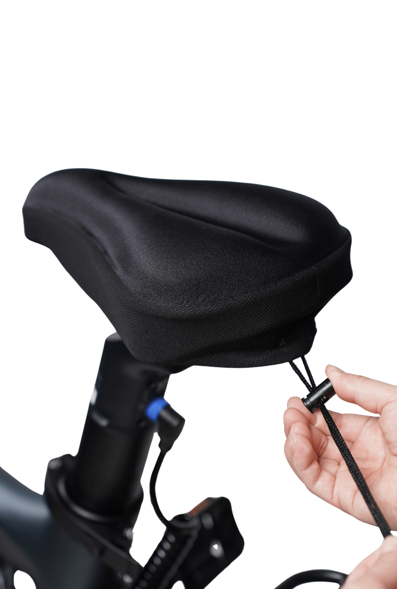 ADO Saddle Cover Black e-bike accessory with adjusting cable